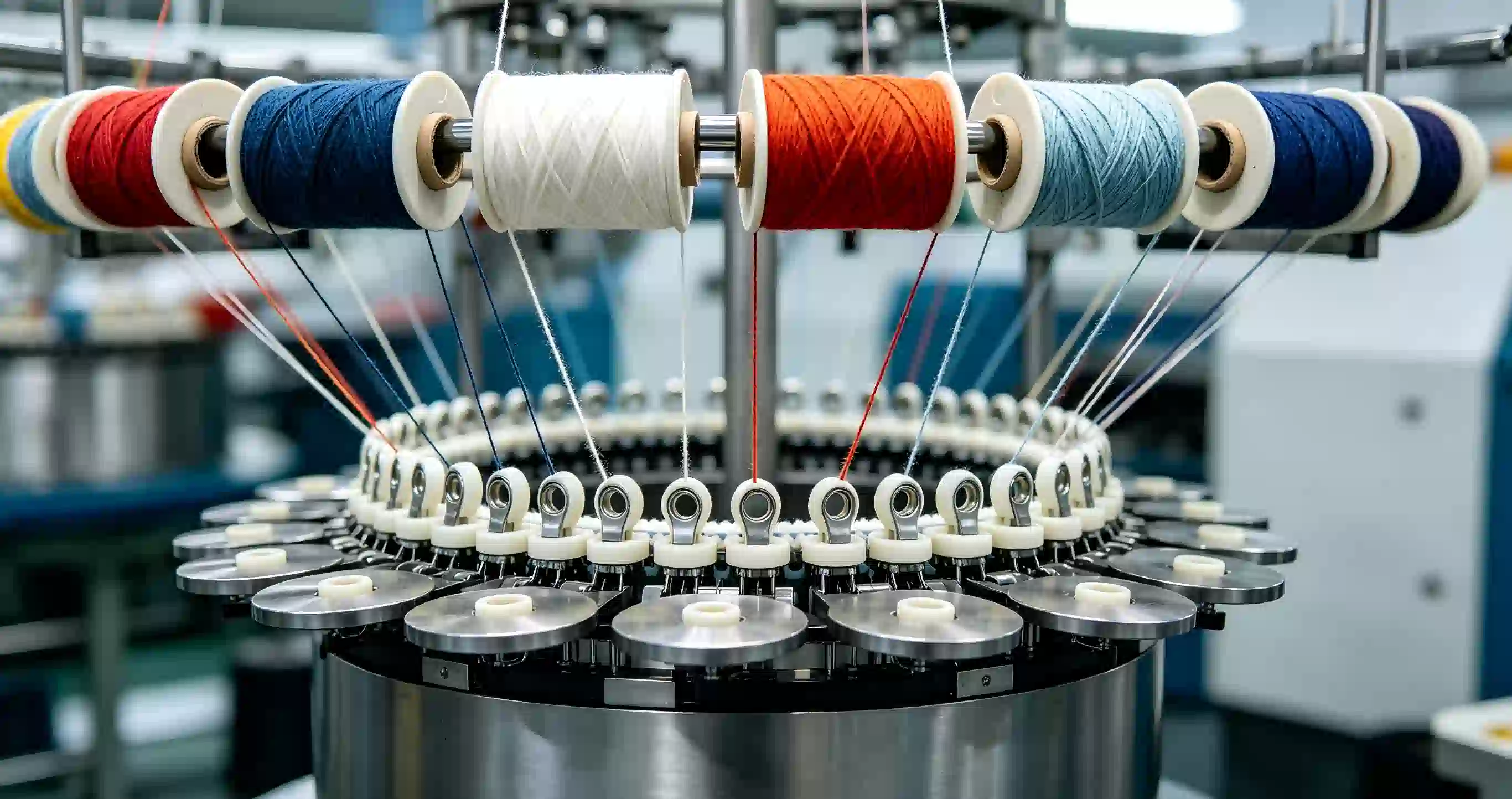 Thiết lập nguồn cấp sợi cho m&aacute;y dệt kim c&ocirc;ng nghiệp